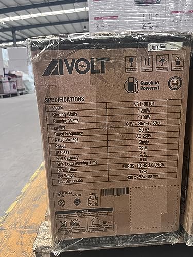 AIVOLT 1200W Petrol Inverter Generator 4 Stroke Portable Silent Suitcase Generator for Camping, Home Use - True Sine Wave, Super Lightweight, Ultra Quiet