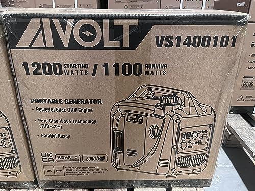 AIVOLT 1200W Petrol Inverter Generator 4 Stroke Portable Silent Suitcase Generator for Camping, Home Use - True Sine Wave, Super Lightweight, Ultra Quiet