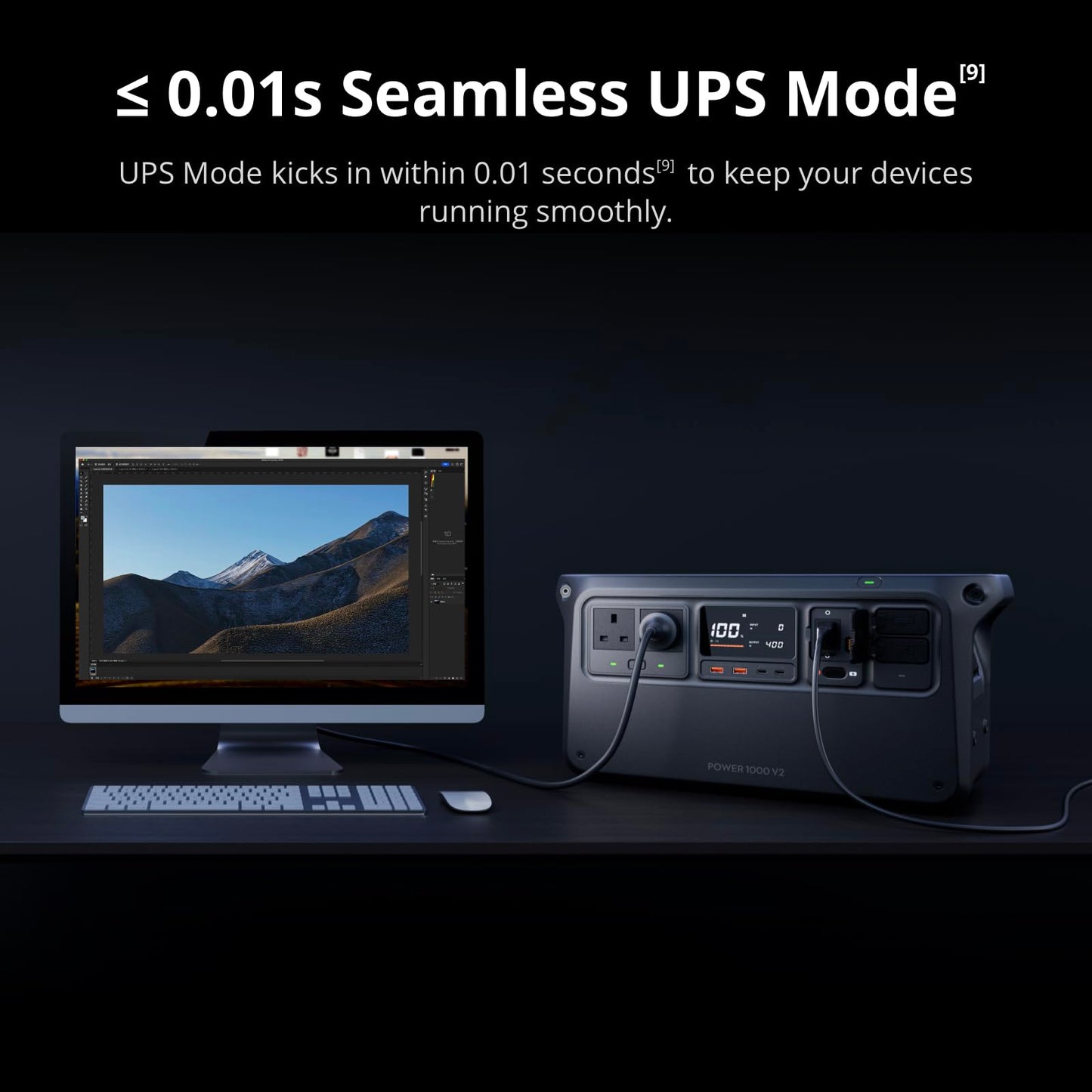 DJI Power 1000 V2 Portable Power Station, 1024Wh LFP Battery, Compact Size, 2600W Stable Output, 0-80% Recharge in 37 Mins, Electric Generator for Home, Camping, RVs, Off-Grid