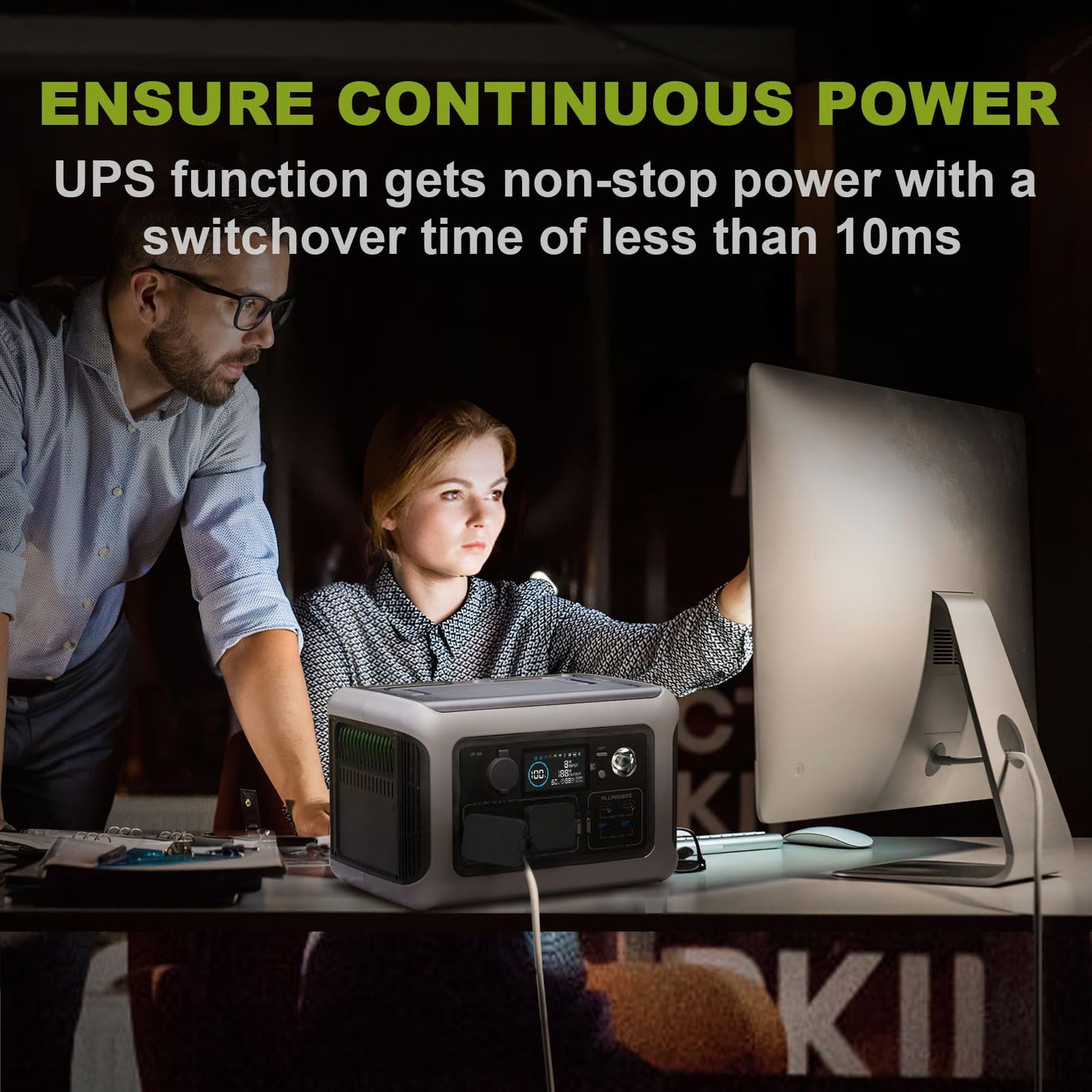 ALLPOWERS Portable Power Station R600, 299Wh LiFeP04 Battery with 2x 600W (1200W Surge) AC Outlets Solar Generator, Recharge from 0-100% in 1 Hour, for Outdoor Camping RV Home Use