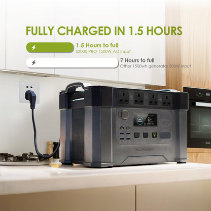 ALLPOWERS S2000 PRO Portable Power Station with 1x 140W Foldable Solar Panel, 1451Wh 2400W AC (Peak 4000W) Solar Generator, UPS Function Backup Battery Pack for Home Emergency Power Outdoor RV Camping