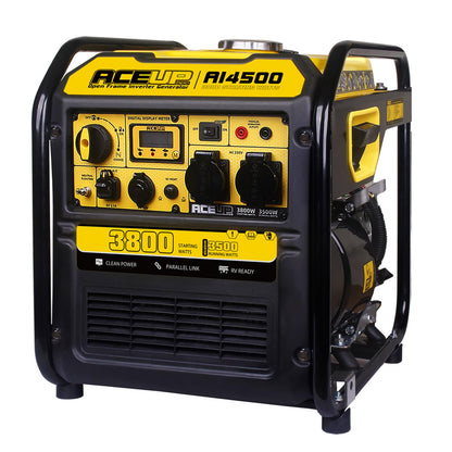 Aceup Energy 3800 Watt Inverter Generator, Petrol Powered Generator Pure Sine Wave 223cc, EURO-V, CE