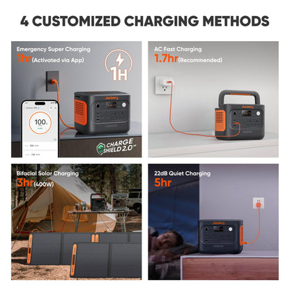 Jackery Explorer 1000 v2+ 100W Solar Panel Portable Power Station(2024 New),1070Wh LiFePO4 Battery,1500W AC/100W USB-C Output, 1 Hr Fast Charge, Solar Generator for Outdoor Camping,Off-grid Living,RV