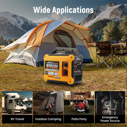 maXpeedingrods 2000W Portable Inverter Generator Petrol Silent, Digital Display, Compact and Lightweight for Camping, RV Travel,Home